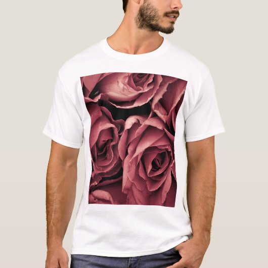 Romantische Roos achtergrond T-shirt (Voorkant)