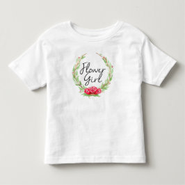 Romantische Roos Aquarel Krans | Bloemenmeisje Kinder Shirts
