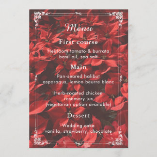 Romantische Roos | Bloemige Elegante Menu Kaart Di