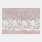 Romantische Roos Blush Roze Witte Kant Bloemige Br Inpakpapier Vel (Voorkant 3)