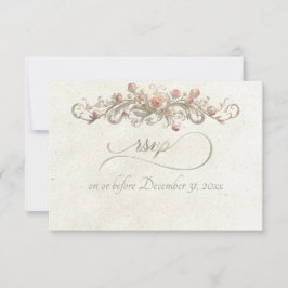Romantische Roos Boog - Crème RSVP Kaart