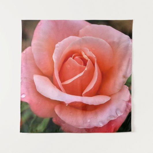 Romantische Roos Botanische Kunstprint Wandkleed (Voorkant)