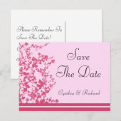 Romantische Roos bruiloft Save the Date Briefkaart (Voorkant / Achterkant)