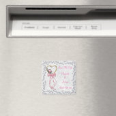 Romantische Roos, Diamanten & Lint Bewaar de Datum Magneet (Insitu (Vaatwasser))