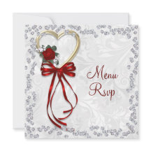 Romantische Roos, Diamanten & Rode Lint Huwelijk