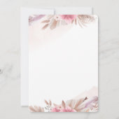 Romantische Roos en Champagne Boho Bruiloft  Save  The Date (Achterkant)