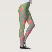 Romantische Roos- en Moss-Leggings Leggings (Rechts)