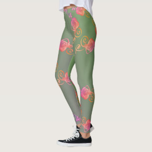 Romantische Roos- en Moss-Leggings Leggings