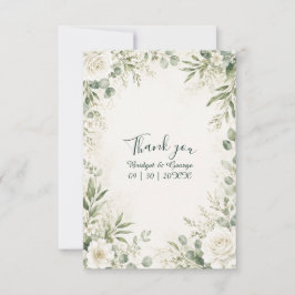 Romantische Roos Eucalyptus Trouwbloemen Bedankkaart