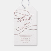 Romantische Roos Gold Calligrafie Hartelijk dank Cadeaulabel (Voorkant)