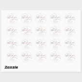 Romantische Roos Gold Calligrafie Hartelijk dank Ronde Sticker (Vel)