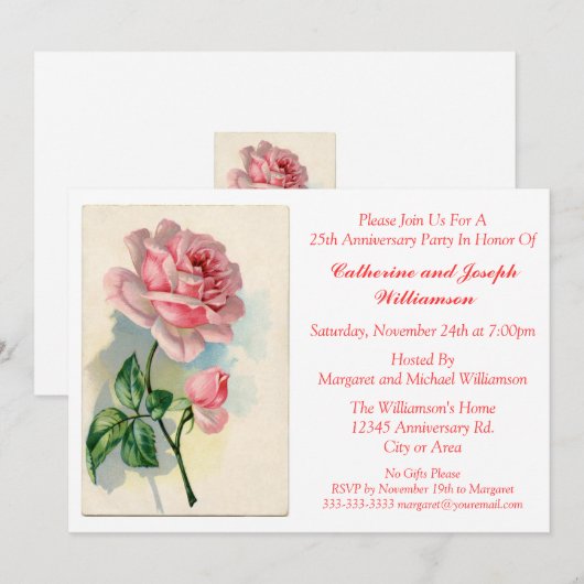 Romantische Roos Knop Bloem Aangepaste Verjaardags Kaart (Voorkant / Achterkant)