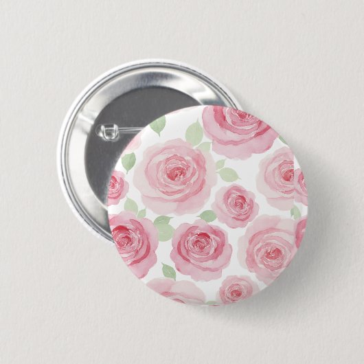 Romantische Roos Knop Ronde Button 5,7 Cm (Voorkant /achterkant)