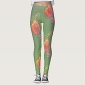 Romantische Roos Leggings (Voorkant)