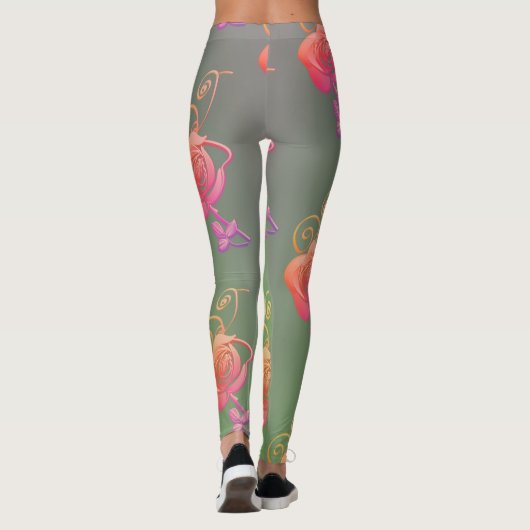 Romantische Roos Leggings (Achterkant)
