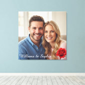 Romantische Roos Op Maat Persoonlijke Foto Huwelij Canvas Afdruk (Insitu (Houten vloer))