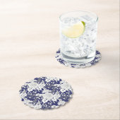 Romantische roos pony eucalyptus lijn paars kartonnen onderzetters (Insitu)