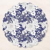 Romantische roos pony eucalyptus lijn paars kartonnen onderzetters (Voorkant)