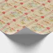 Romantische Roos Stripes voor tijdloze feesten Cadeaupapier (Hoek)