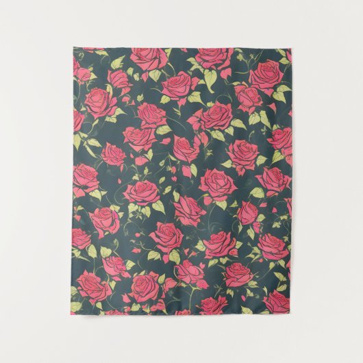 Romantische Roos tuin Wandkleed (Voorkant)