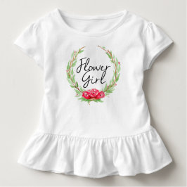 Romantische Roos Watercolor Krans | Bloemenmeisje Kinder Shirts