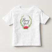 Romantische Roos Watercolor Krans | Bloemenmeisje Kinder Shirts (Voorkant)