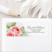 Romantische Roos Waterverf bruiloft Etiket (Insitu)