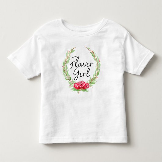 Romantische Roos Waterverf Krans | Bloemenmeisje Kinder Shirts (Voorkant)