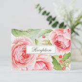 Romantische Roos Waterverf Weddenschappen Kaarten RSVP Kaartje (Staand voorkant)