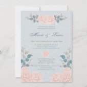 Romantische Roos Wedding Invitations Kaart (Voorkant)