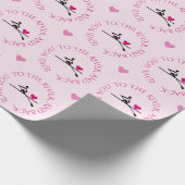 Romantische rower aangepaste tekst roze cadeaupapier (Hoek)