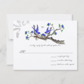 Romantische Royal Blue bruiloft RSVP (Voorkant)