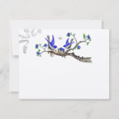 Romantische Royal Blue bruiloft RSVP Kaartje (Achterkant)