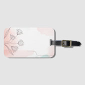 Romantische Roze Aquarel Bloem Bagage Label Reizen (Voorkant (horizontaal))
