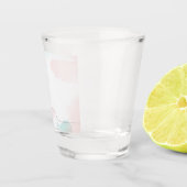 Romantische Roze Aquarel Bloemen Elegant Feest Shot Glas (Rechts)