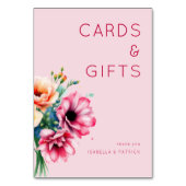 Romantische Roze Aquarel Bloemen Kaart (Achterkant)