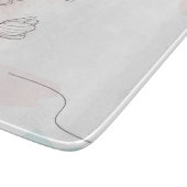 Romantische Roze Aquarel Bloemen Snijplank (Hoek)