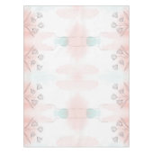 Romantische Roze Aquarel Bloemen Tafelkleed (Voorkant)