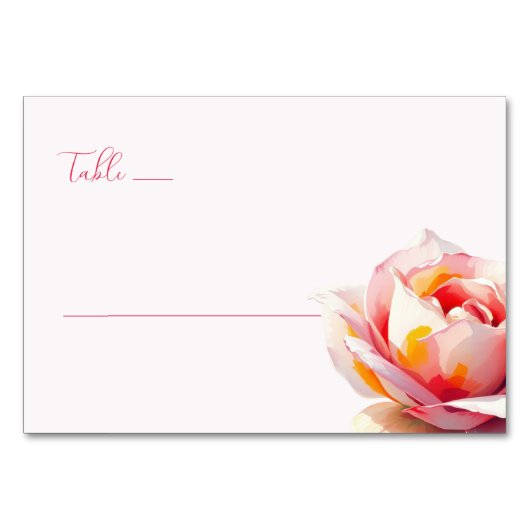 Romantische Roze Aquarel Roos Kaart (Voorkant)