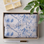 Romantische Roze Blauwe Bloem Bruidsborrel Tissuepapier (Geschenk)