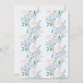 Romantische Roze Blauwe Bloemen Bruids Bruiloft  Kaart (Achterkant)