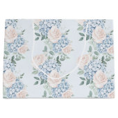 Romantische Roze Blauwe Bloemen Bruidsfeest Groot Cadeauzakje (Voorkant)