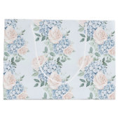 Romantische Roze Blauwe Bloemen Bruiloft Feest Groot Cadeauzakje (Achterkant)