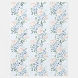 Romantische roze blauwe bloemen fleece deken