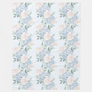 Romantische roze blauwe bloemen fleece deken