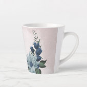 Romantische roze blauwe bloemen groen latte mok (Rechts)