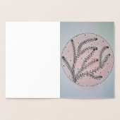Romantische Roze Bloei Cirkel Folie Kaarten (Binnen)