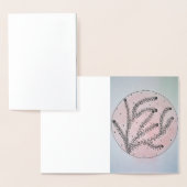 Romantische Roze Bloei Cirkel Folie Kaarten (Display)