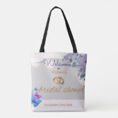romantische roze bloem bruidsfeest welkomstposter tote bag (Achterkant)