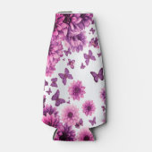 Romantische Roze Bloem Flesjeskoeler (Voorkant)